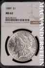 1889 Morgan Dollar-NGC MS 62 Brilliant Uncirculated #SLM522