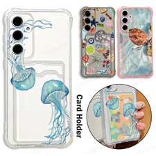 Retro Jellyfish Art Wallet Case For Samsung A17 A57 A16 A56 A15 A55 A35 A54 A34