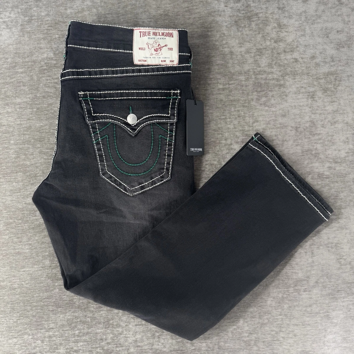 パンツ TRUE religion 30 True Religion Ricky Super QT Body Rinse Black Straight Leg Jeans