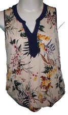Naif Multicolor Floral V-Neck Sleeveless Knit Blouse Size M
