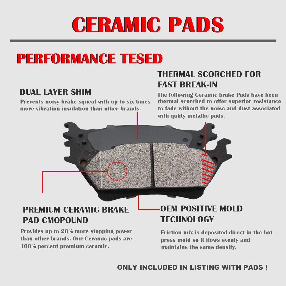 A-Premium 11.65 In (296mm) Front Vented Disc Brake Rotors Compatible With Chevy, Pontiac And