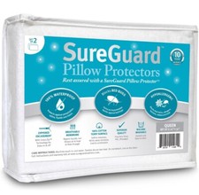 Set Of 2 QUEEN Pillow Protectors -100 Waterproof, Bed Bug Proof, Hypoallergeni