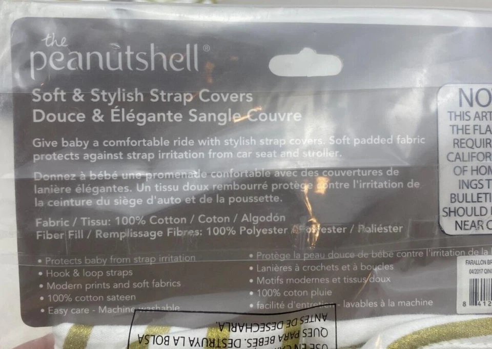 Peanutshell Baby Carrier Cushion and Strap Covers Gold Chevron NEW - Image 3 of 4