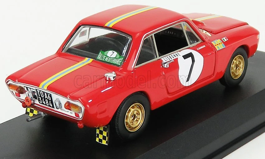 MODELLINO AUTO STATICO BEST LANCIA FULVIA HF 1.3 COUPE #7 WINNER RALLY 1969 1/43 - Immagine 2 di 4