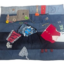 Handmade Jean Quilt Sensory Blanket Baby, Sensory Blanket, Busy Blanket
