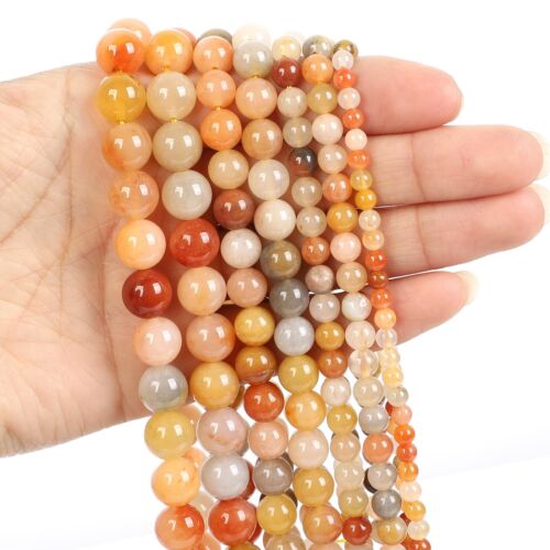 Natural Gemstone Round Spacer Loose Beads Jewelry Making 4mm 6mm 8mm 10mm 12mm - Afbeelding 31 van 71