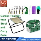 Gardening Tool Set with Folding Stool and Oxford Cloth Carry Bag Ideal Gift Idea