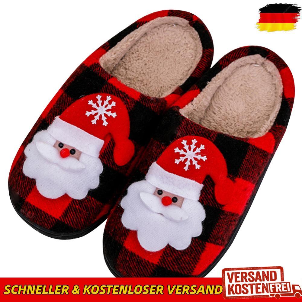 APL Peluche Natalizio Slip on Casa Scarpe Accoglienti Babbo Natale Antiscivolo per Inverno Interno