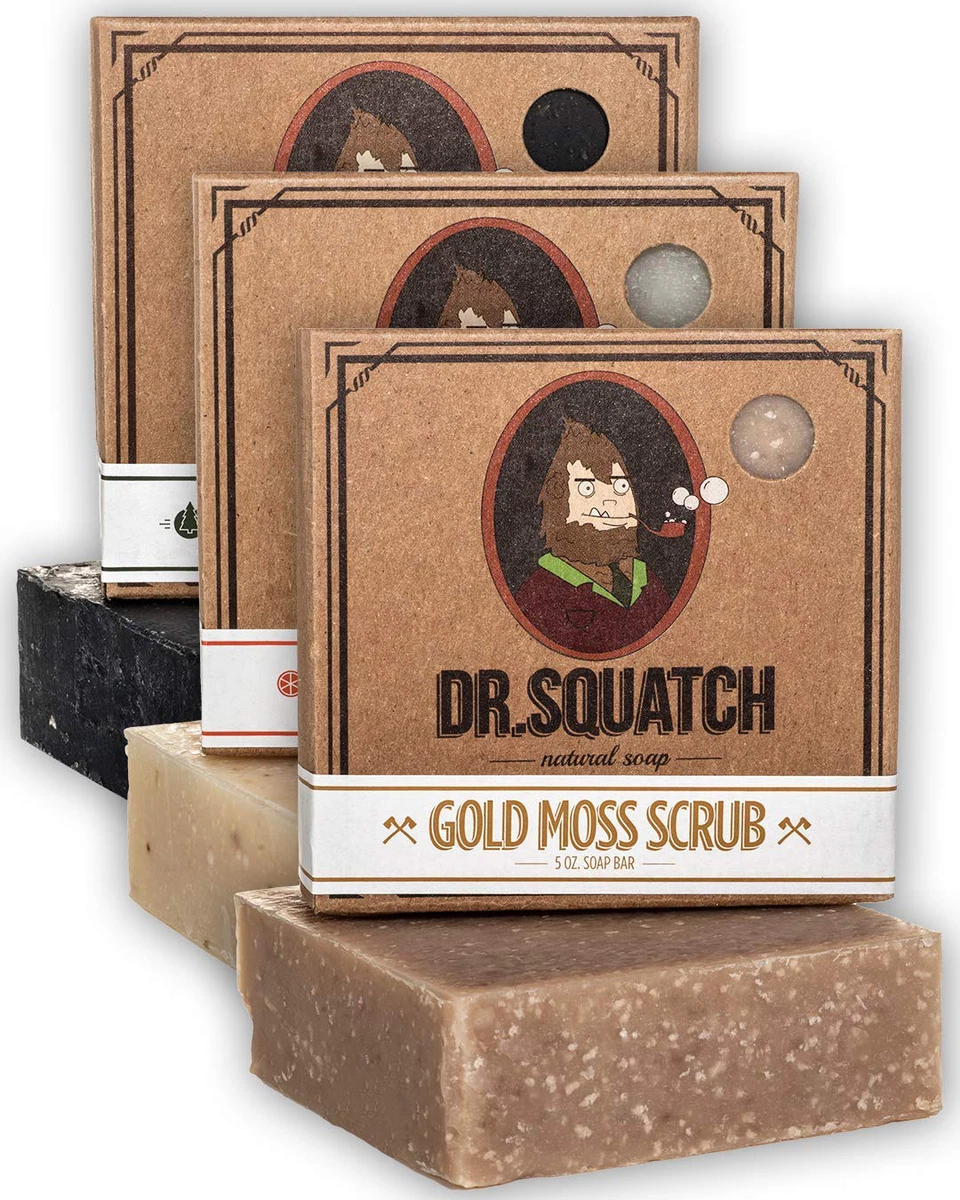 Dr. Squatch All Natural Bar Soap for Men, 3 Bar Variety Pack, Pine Tar,  Cedar Citrus and Gold Moss