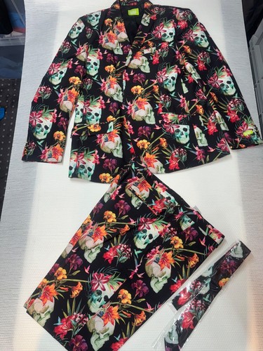 Funny Suits Anzug Totenkopf Gr. 56 / XXL Opposuits NEU Karneval Fasching - Bild 6 von 11