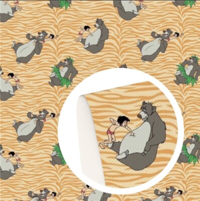 Movie FAUX LEATHER SHEET 8.75'' X 12'' PRINTED 1138438 Jungle Book LITCHI TEXTURE