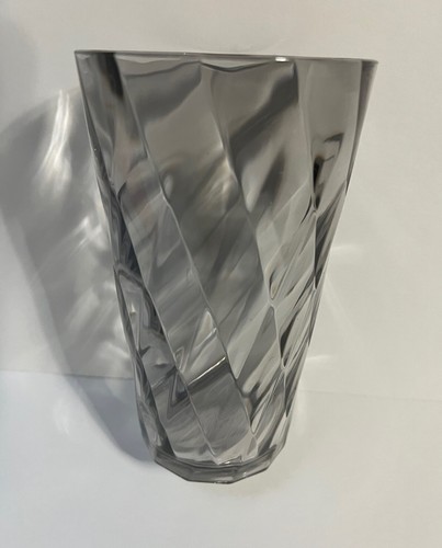 Tall Acrylic Drink Tumbler Textured Diamond Pattern Smoke Grey Plastic 24 fl oz - Picture 7 of 16