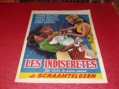 Belgian Original Movie Poster - Les Indiscrètes Villard Berger 1956