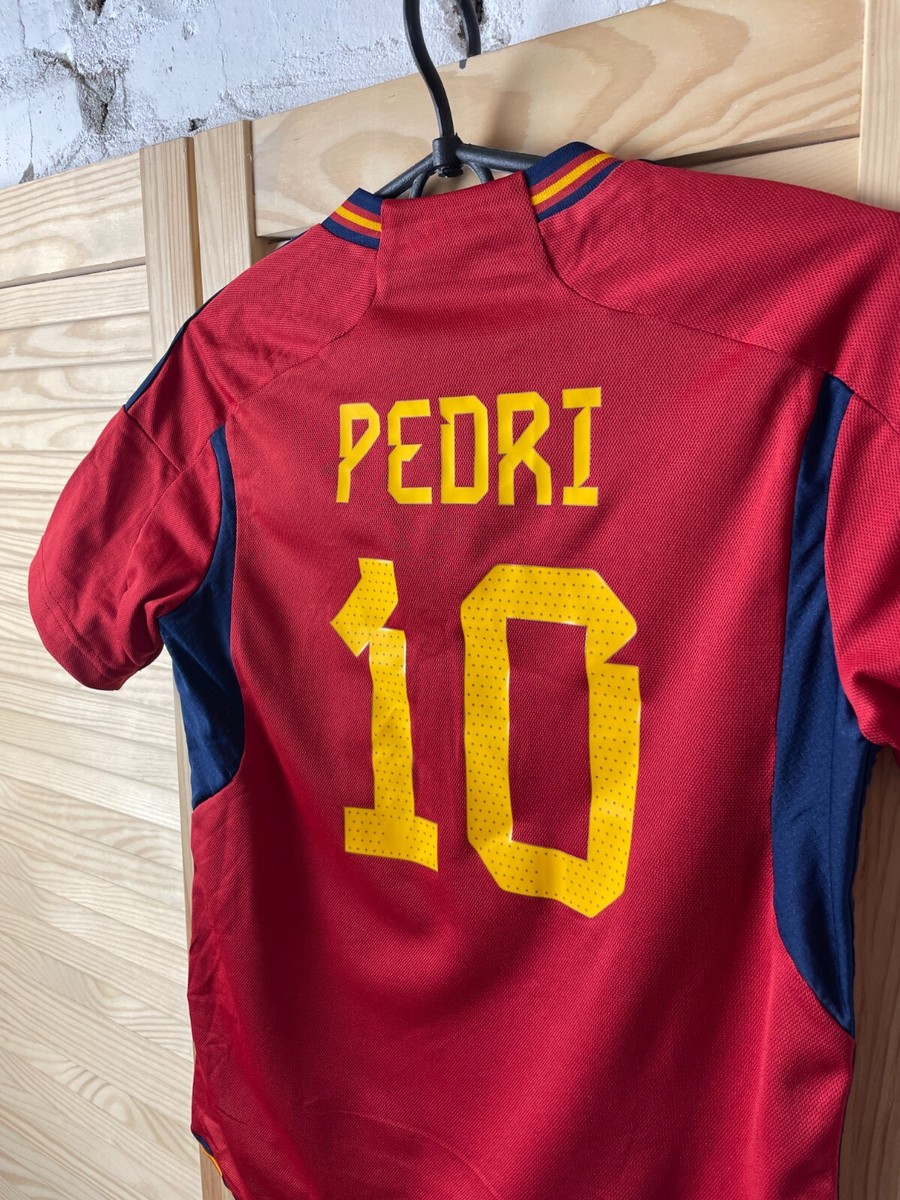 PEDRI #10 SPAIN TEAM JERSEY HOME FOOTBALL SOCCER JERSEY