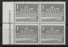 Berlin 1956 ** Mi 140 y 140y Stadtbilder 1Pf Viererblock VB Unterrand UR 03771B