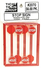 O Scale Tichy Train Group 2070 Red Stop Signs pkg (8) 