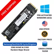 SOLIDE STATE DRIVE 128GB/256GB/512GB NVME M.2 SSD PREACTIVATED WINDOWS 10/11 PRO
