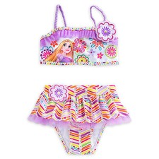 Disney Store Princess Tangled Rapunzel Deluxe Two Pieces Swimsuit Girl Size 5/6
