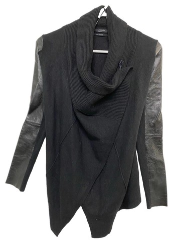 Supreme Woven Leather Zip Up Cardigan (FW24) Black Size Small IN