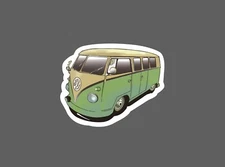 Bus Sticker Green Retro Waterproof Travel Vintage Hippie Gift NEW