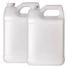 F-Style 38/400 Natural 1 Gallon Bottle HDPE Jug w/ Ribbed Cap 128oz  2 pack 