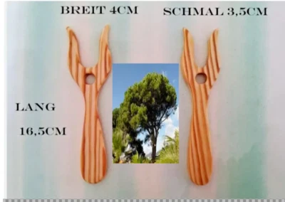 HK STRICKGABEL breit handlich leicht Yellow Pinie mit Anleitung hell stricken Lucet