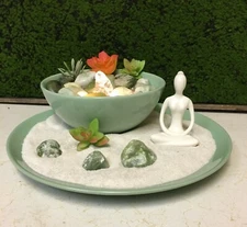 Fountain With Lady Mediating Zen Sand Garden-Spa FREE SHIPPING #712