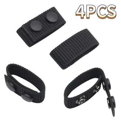Belt Keeper 4Pcs Nylon Webbing Loop with Double Snaps for Tactical Belt Buckle