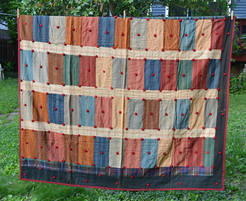 handmade quilt 65" x 72", hand tied - Picture 2 of 12
