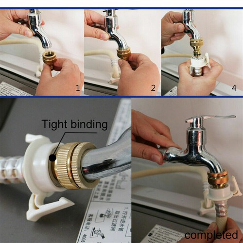 3/4" Threaded Brass Tap Adaptor Garden Water Hose Quick Pipe Connector - Picture 7 of 7