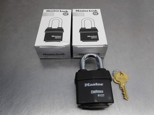 2 NEW! MasterLock ProSeries Laminated WeatherTough Keyed Padlock 6127