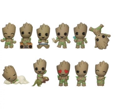 GUARDIANS OF THE GALAXY GROOT FIGURAL BAG CLIP LOT OF 3 BLIND BAGS