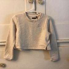 IKKS Cotton Long Sleeve Blouse Top  Sweatshirt Light Grey
