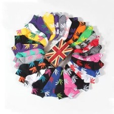 12 Pairs Womens Ankle Quarter Socks Size 9-11 Marijuana Weed Leaf Fashion Casual