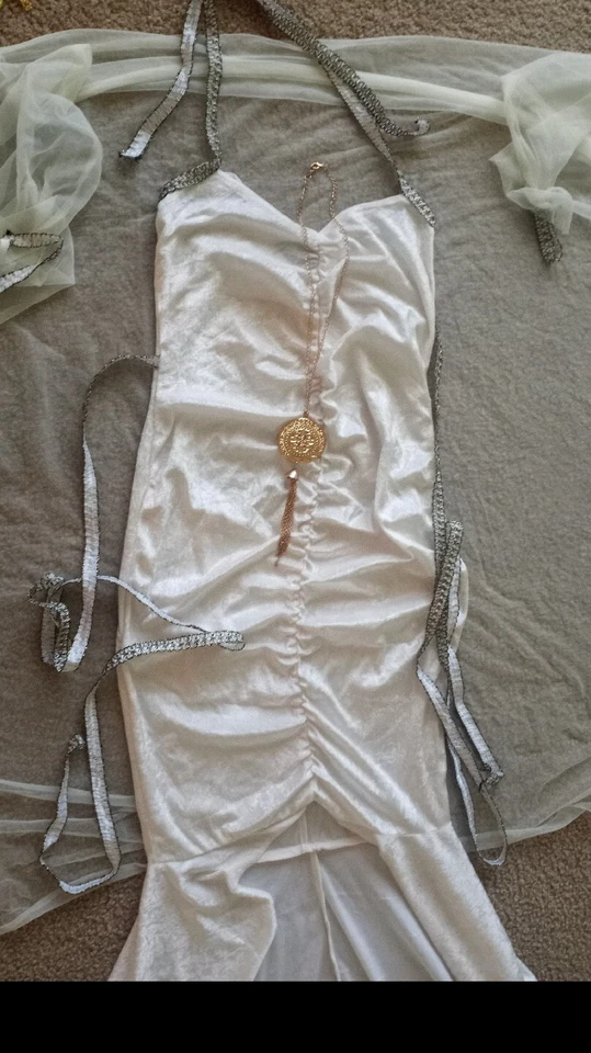 VESTIDO ADULTO CREMA/ORO CLEOPATRA DISFRAZ TALLA MEDIANA DISFRAZ CALIFORNIA Foto 3 de 4