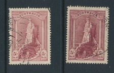 AUSTRALIA, 1937 5s (chalky + ordinary paper), SG176,176a