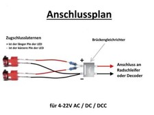 LED Zugschlußlaternen Zugschlußbeleuchtung H0 Waggons AC DC DCC 2 Stück S078