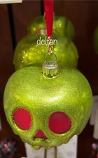 2025 Disney Parks Snow White Evil Queen Poison Apple Glitter Glass Ornament NEW