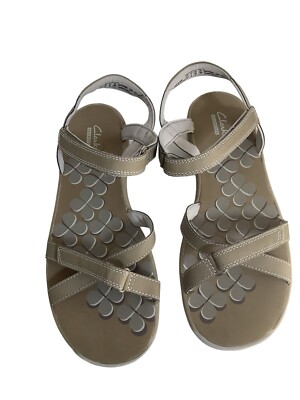 Clark Tresca Trace Sport Sandals Women’s Sling Back Open Toe Gray stone  Flat