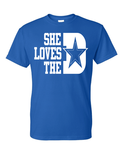 Dallas Cowboys She Loves The D T-Shirt All Colors + Sizes S-5XL & Youth Kids - Picture 23 of 30