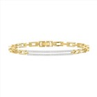 14k Yellow Gold Diamond Bar Bracelet Fancy Link Chain 0.25cttw