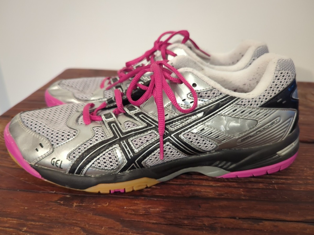 Asics Gel-Rocket Womens Shoes Size 11 Gray Pink Volleyball