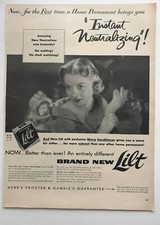 1953 Lilt Home Permanent, Lester Betsy Ross Spinet Piano Vintage Print Ads