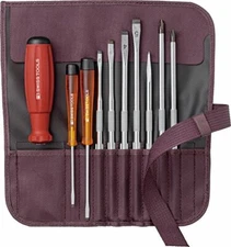 PB SWISS TOOLS 8218BO Replaceable screwdriver set 9-piece set Bordeaux
