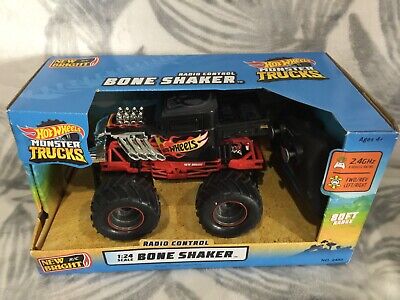 New Bright RC Bone Shaker Hot Wheels Monster Truck Scale 1:24, New, Damaged  Box