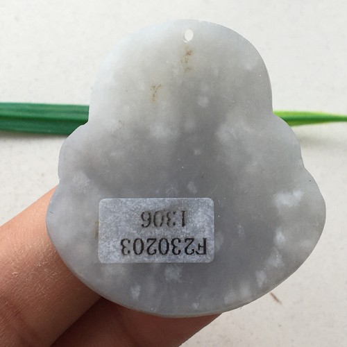 Certified 100% Natural White gray Hotan Jade carved amulet Maitreya Pendant 佛 06 - Picture 4 of 11