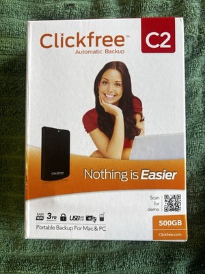 NEW Clickfree Automatic Backup C2 500GB Portable Backup for Mac & PC 2011