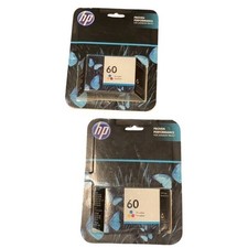Lot of 2 HP 60 Tri-color Ink Cartridges CC643WN New Sealed CC643W