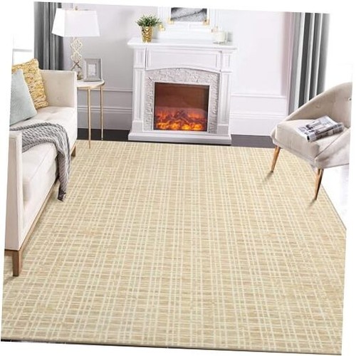 Washable Rug 8x10 Modern Checkered Area Rugs for Living Room Contemporary