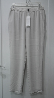 NWT $ 258  Eileen Fisher SYSTEM Bone Silk Georgette Slouchy  Ankle Pants PP